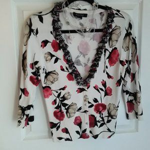 WHBM Floral Sweater Sz. M